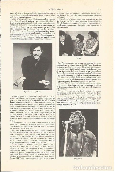 Otros art&iacute;culos de coleccionismo en papel: LAMINA V04892: The Jam, Bryan Ferry y Rod Stewart - Varios