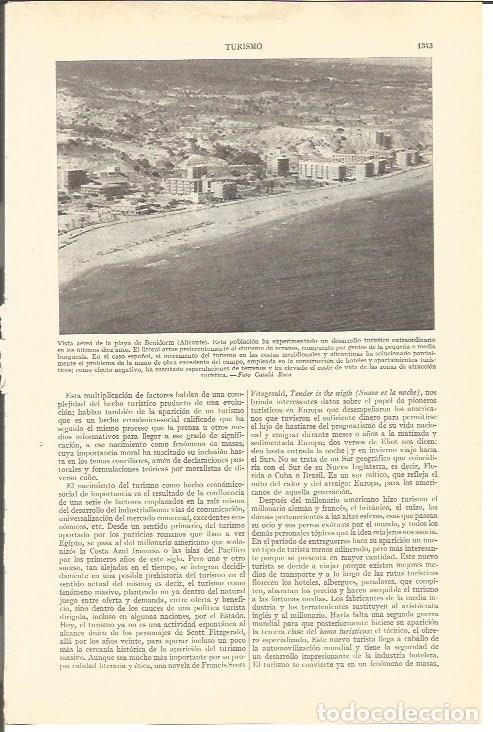 Otros art&iacute;culos de coleccionismo en papel: LAMINA V03184: Vista aerea playa de Benidorm, Alicante - Varios