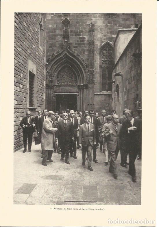 Sammelleidenschaft Andere Papierartikel: LAMINA V03070: El Presidente de Tunez visitando el Barrio Gotico, Barcelona - Varios