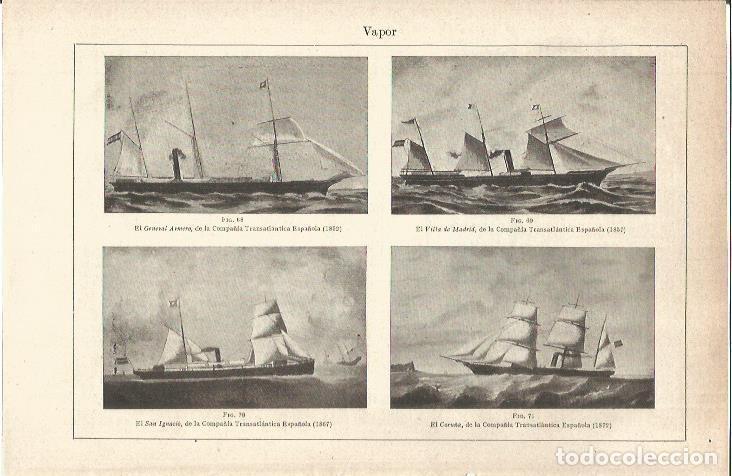 Otros art&iacute;culos de coleccionismo en papel: LAMINA V06044: Barcos de vapor de la Compa&ntilde;&iacute;a Transatlantica Espa&ntilde;ola - Varios