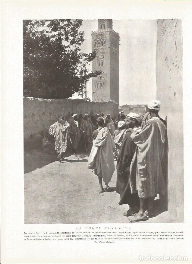 Collectionnisme Papier divers: LAMINA V06366: La torre Kutubiya en Marrakech - Varios