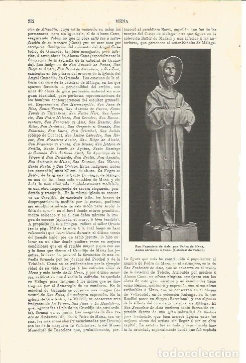 Otros art&iacute;culos de coleccionismo en papel: LAMINA V03319: San Francisco de Asis por Pedro de Mena - Varios