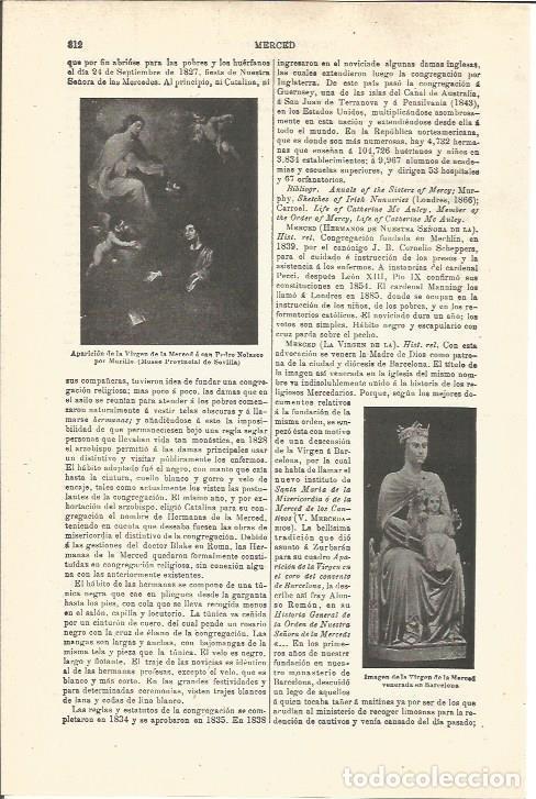 Otros art&iacute;culos de coleccionismo en papel: LAMINA V03368: Aparicion de la Virgen de la Merced por Murillo - Varios