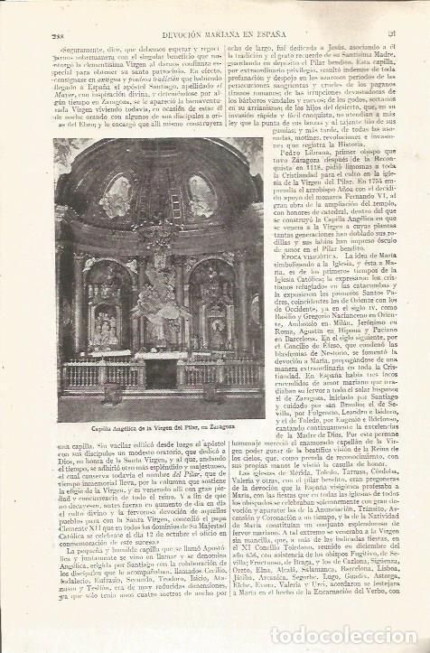Otros art&iacute;culos de coleccionismo en papel: LAMINA V04981: Capilla de la Virgen del Pilar, Zaragoza - Varios