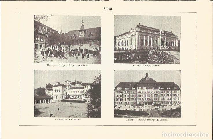 Otros art&iacute;culos de coleccionismo en papel: LAMINA V04308: Vistas de Ginebra y Lausana, Suiza - Varios