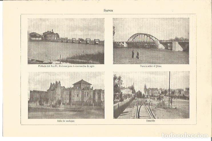 Otros art&iacute;culos de coleccionismo en papel: LAMINA V04261: Vistas varias de Sueca, Valencia - Varios