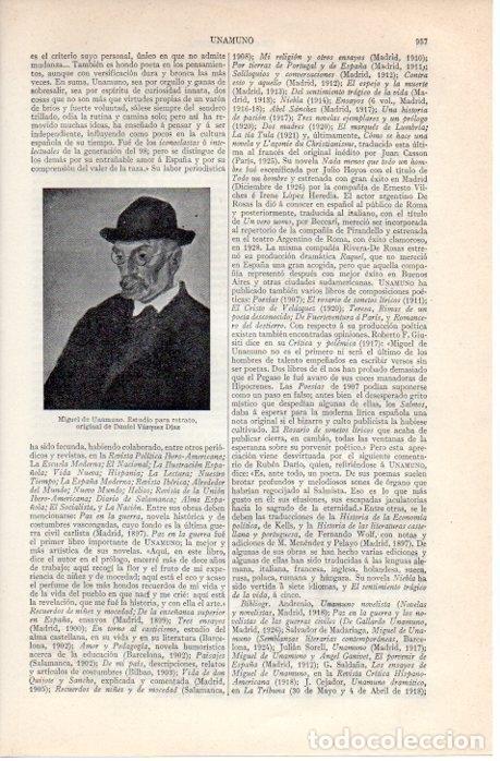 Otros art&iacute;culos de coleccionismo en papel: LAMINA V07705: Miguel de Unamuno - Varios