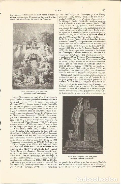 Otros art&iacute;culos de coleccionismo en papel: LAMINA V04625: Apolo y las Musas por Mirabeus y reloj estilo imperio - Varios