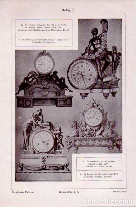 Otros art&iacute;culos de coleccionismo en papel: LAMINA V07873: Relojes de bronce y marmol - Varios