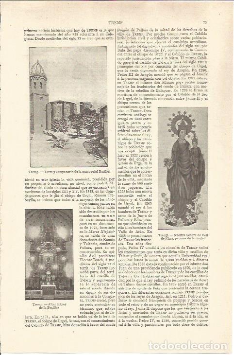 Sammelleidenschaft Andere Papierartikel: LAMINA V06476: Basilica de Tremp, Lleida - Varios