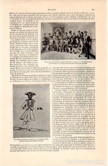 Otros art&iacute;culos de coleccionismo en papel: LAMINA V07208: Uniformes del ejercito espa&ntilde;ol en la guerra de la Independencia - Varios