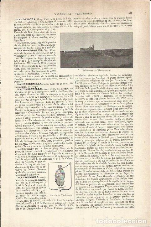 Sammelleidenschaft Andere Papierartikel: LAMINA V05800: Vista general de Valdemoro, Madrid - Varios