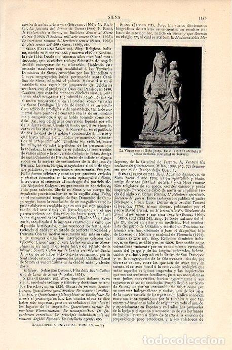 Otros art&iacute;culos de coleccionismo en papel: LAMINA V07032: Escultura la Virgen con el Ni&ntilde;o Jesus por Jacobo de Siena - Varios
