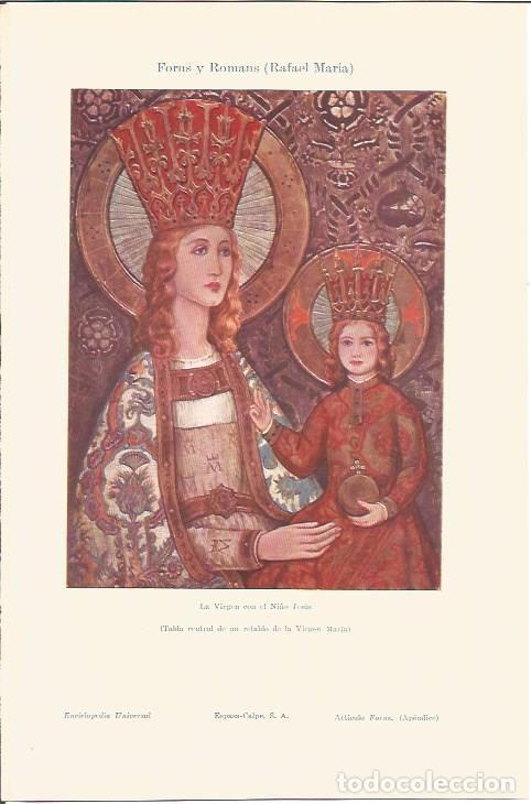 Otros art&iacute;culos de coleccionismo en papel: LAMINA V05618: La Virgen con el Ni&ntilde;o Jesus, por R. Forns y Romans - Varios