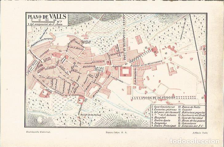 Altri oggetti di carta: LAMINA V05965: Plano de Valls, Tarragona - Varios