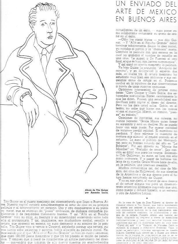 Otros art&iacute;culos de coleccionismo en papel: LAMINA 30103: Tito Guizar, dibujo de Amanda Lucia - VVAA
