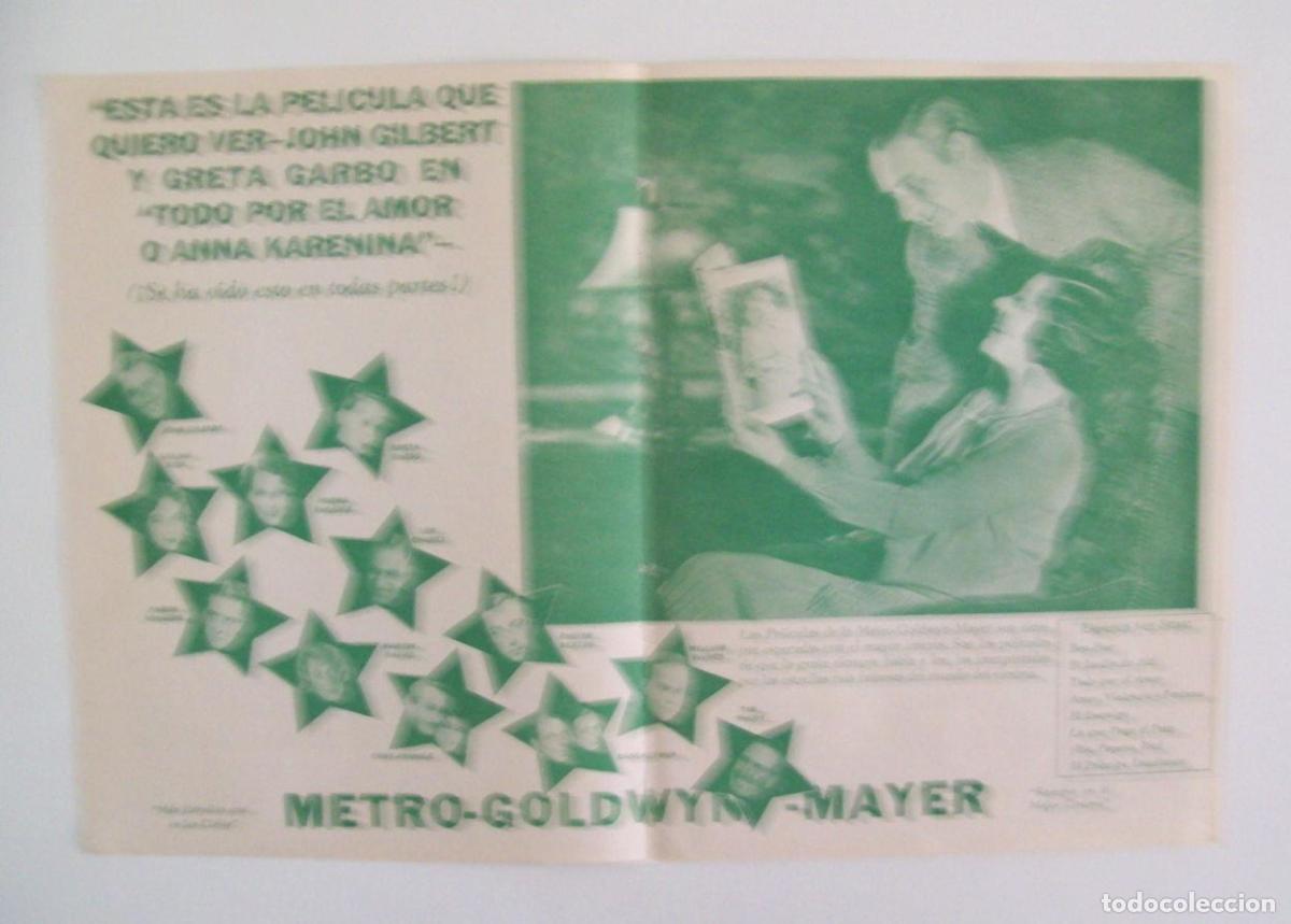Otros art&iacute;culos de coleccionismo en papel: LAMINA 29741: Publicidad de la pelicula Anna Karenina con Greta Garbo - VVAA