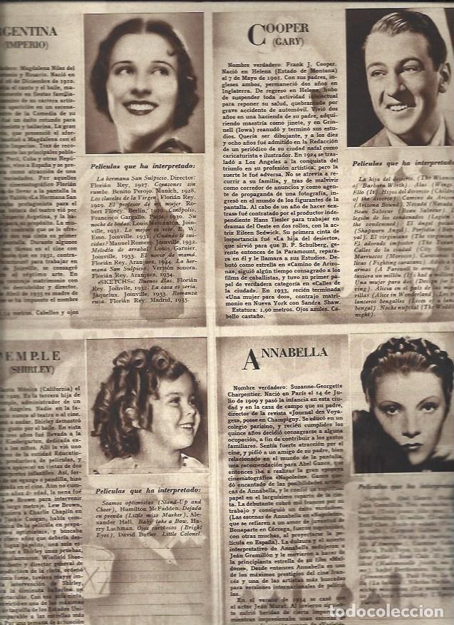 Otros art&iacute;culos de coleccionismo en papel: LAMINA 30586: Imperio Argentina, Gary Cooper, Shirley Temple y Anabella - VVAA