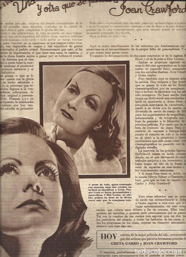 Otros art&iacute;culos de coleccionismo en papel: LAMINA 30615: Greta Garbo y Rita Lorma - VVAA