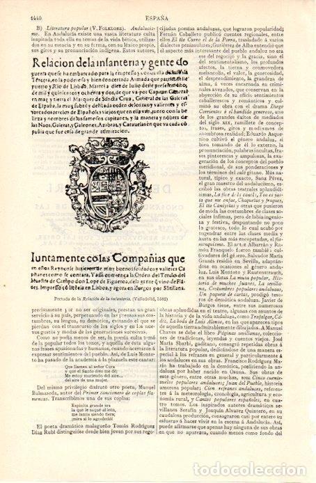 Otros art&iacute;culos de coleccionismo en papel: LAMINA V07433: Relacion de la infanteria 1582 - Varios