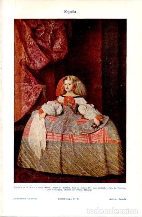 Otros art&iacute;culos de coleccionismo en papel: LAMINA V07424: Retrato de la infanta Maria Teresa por Velazquez - Varios