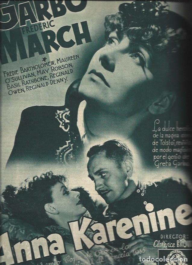 Otros art&iacute;culos de coleccionismo en papel: LAMINA 30858: Publicidad de Ana Karenina con Greta Garbo - VVAA