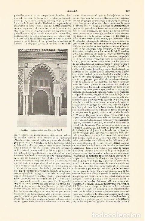 Sammelleidenschaft Andere Papierartikel: LAMINA V06862: Salon de Maria de Padilla en Sevilla - Varios
