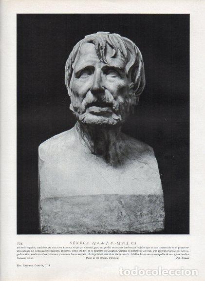 Otros art&iacute;culos de coleccionismo en papel: LAMINA V09922: Busto de Seneca, Museo de los Oficios de Florencia - Varios
