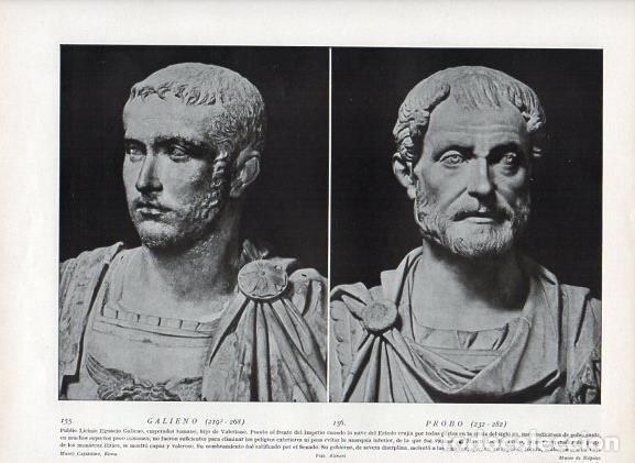 Otros art&iacute;culos de coleccionismo en papel: LAMINA V09933: Bustos de Piblio Licinio Galieno y Marco Aurelio Probo - Varios