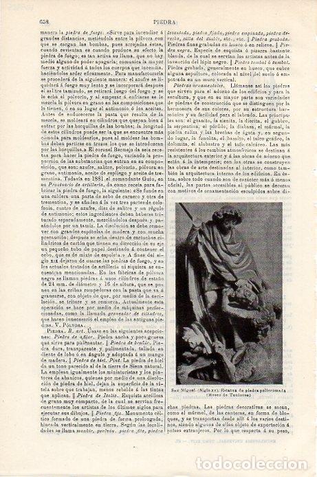 Otros art&iacute;culos de coleccionismo en papel: LAMINA V09385: Estatua de San Miguel siglo XV - Varios