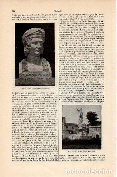 Altri oggetti di carta: LAMINA V10603: Busto de Cristobal Colon - Varios