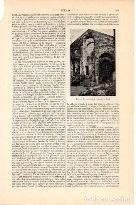 Otros art&iacute;culos de coleccionismo en papel: LAMINA V08358: Termas del emperador Juliano en Paris - Varios