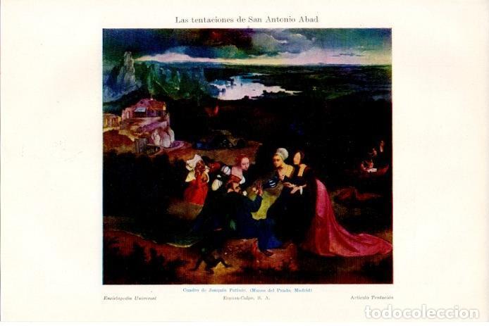 Otros art&iacute;culos de coleccionismo en papel: LAMINA V08320: Las tentaciones de San Antonio Abad, por Patinir - Varios