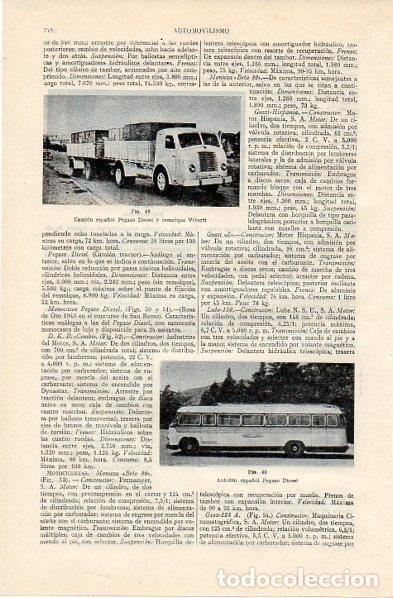 Otros art&iacute;culos de coleccionismo en papel: LAMINA V10864: Autobus Pegaso Diesel - Varios