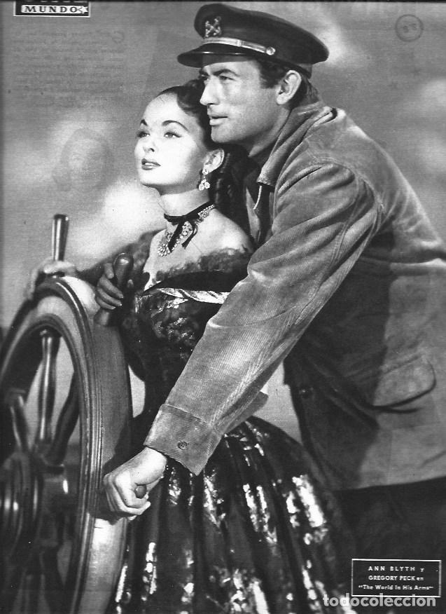 Otros art&iacute;culos de coleccionismo en papel: LAMINA 30317: Ann Blyth y Gregory Peck en The World in his Arms - VVAA