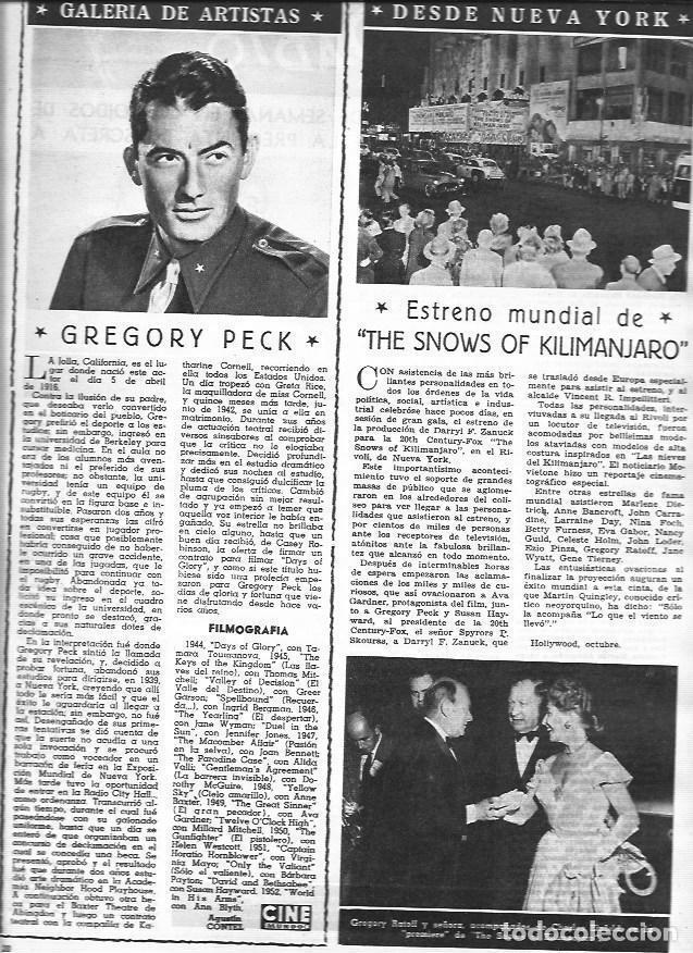 Otros art&iacute;culos de coleccionismo en papel: LAMINA 30315: Gregory Peck y estreno de Las nieves del Kilimanjaro - VVAA