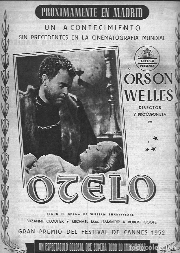 Otros art&iacute;culos de coleccionismo en papel: LAMINA 30438: Anuncio de Otelo de Orson Welles - VVAA
