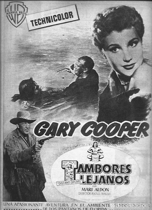 Otros art&iacute;culos de coleccionismo en papel: LAMINA 30440: Anuncio de Tambores lejanos de Gary Cooper - VVAA