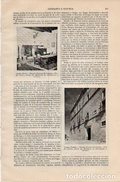 Otros art&iacute;culos de coleccionismo en papel: LAMINA V10998: Paradores Nacionales de Gredos y Oropesa - Varios