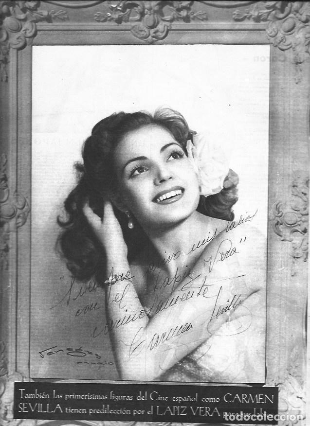 Otros art&iacute;culos de coleccionismo en papel: LAMINA 30198: Carmen Sevilla en la publicidad de Lapiz Vera - VVAA