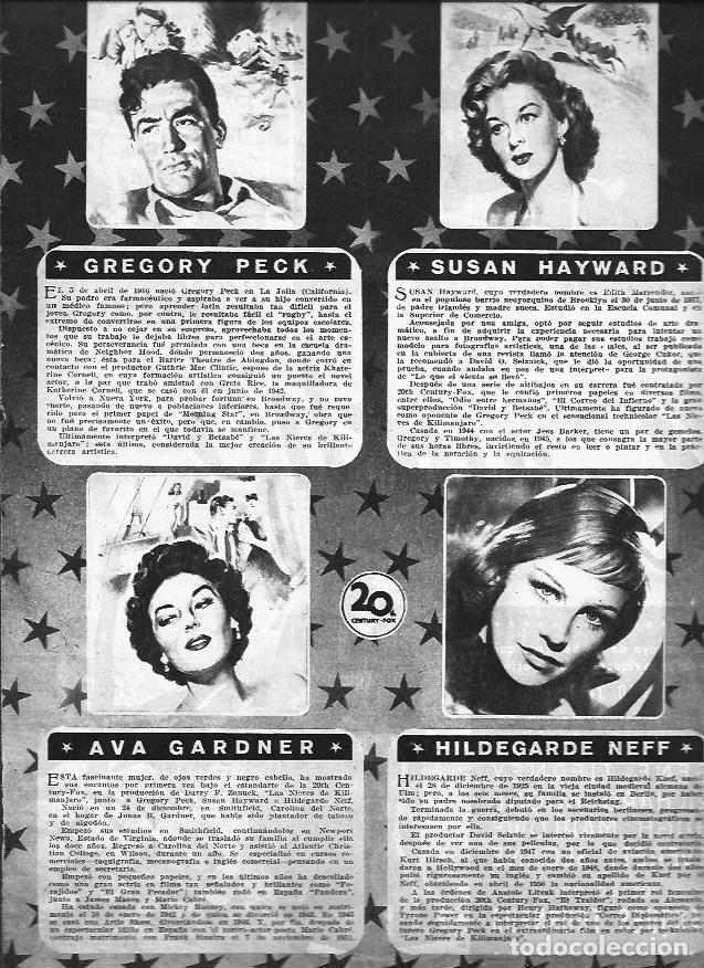 Otros art&iacute;culos de coleccionismo en papel: LAMINA 30461: Ava Gardner, Gregory Peck, Hildegarde Neff y Susan Hayward - VVAA