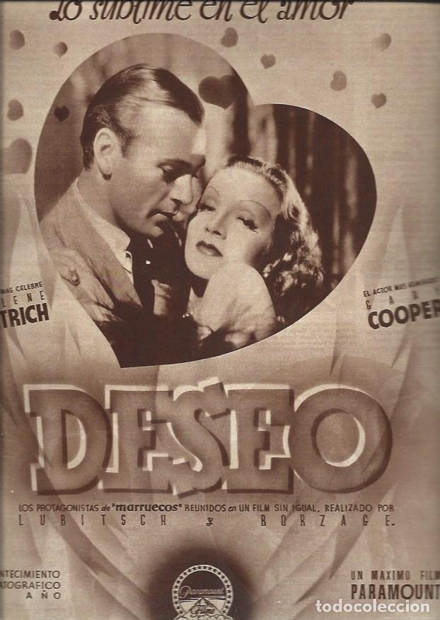 Otros art&iacute;culos de coleccionismo en papel: LAMINA 31181: Cartel de Deseo con Marlene Dietrich y Gary Cooper - VVAA