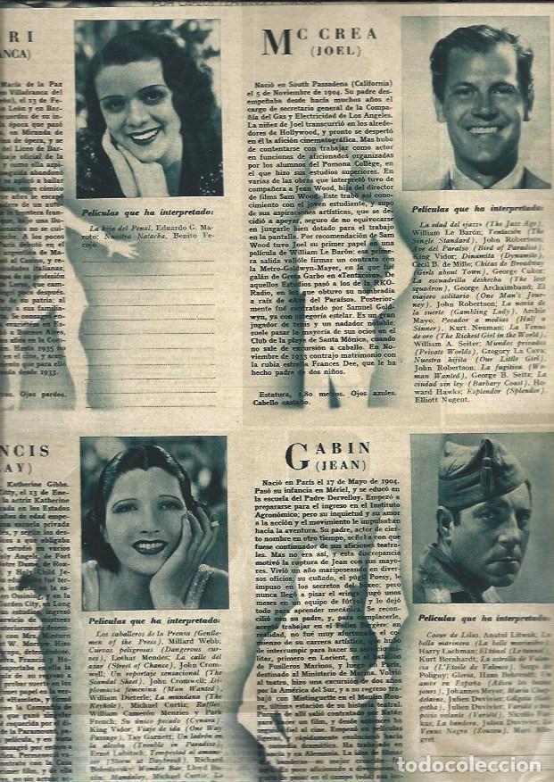 Collectionnisme Papier divers: LAMINA 31364: Blanca Negri, Kay Francis, Joel Mc Crea y Jean Gabin - VVAA