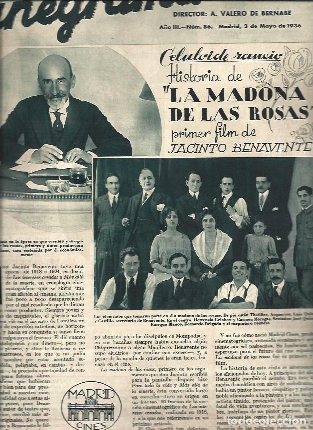 Otros art&iacute;culos de coleccionismo en papel: LAMINA 31208: Jacinto Benavente y La madona de las rosas - VVAA