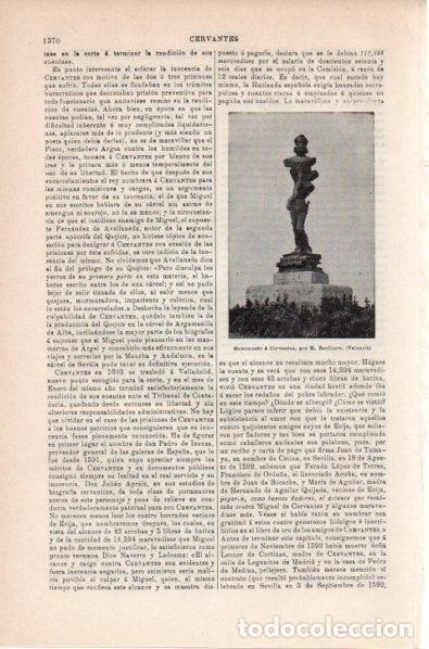 Otros art&iacute;culos de coleccionismo en papel: LAMINA V11952: Monumento a Cervantes en Valencia - Varios