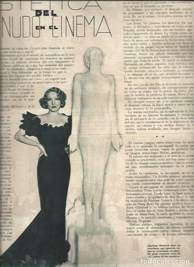 Otros art&iacute;culos de coleccionismo en papel: LAMINA 30654: Marlene Dietrich junto a su escultura - VVAA