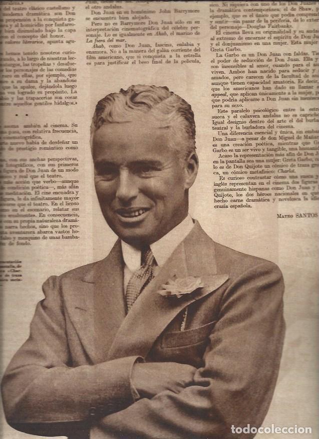 Otros art&iacute;culos de coleccionismo en papel: LAMINA 30712: Retrato de Charles Chaplin, Charlot - VVAA