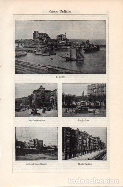 Otros art&iacute;culos de coleccionismo en papel: LAMINA V11752: Vistas de Castro Urdiales - Varios