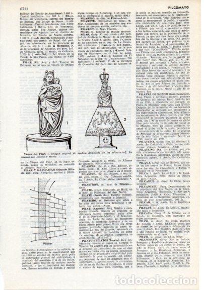 Otros art&iacute;culos de coleccionismo en papel: LAMINA V12419: Virgen del Pilar - Varios