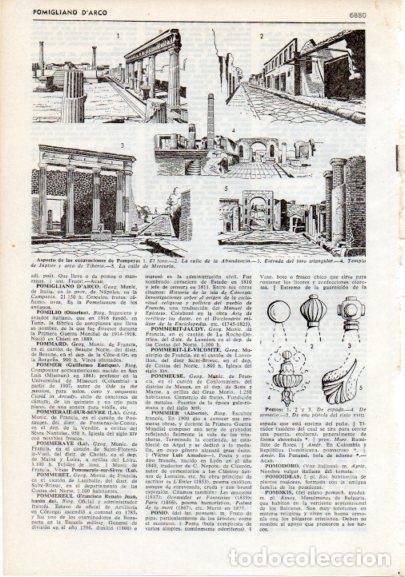 Otros art&iacute;culos de coleccionismo en papel: LAMINA V12454: Excavaciones de Pompeya y tipos de pomo - Varios
